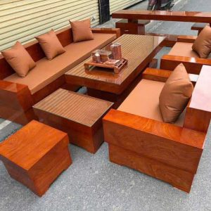 Bộ bàn ghế gỗ Hương Đá Đỏ Nam Phi