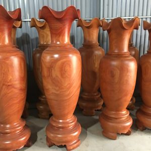 Cặp Lục Bình Gỗ Hương Đỏ Cao 1m60